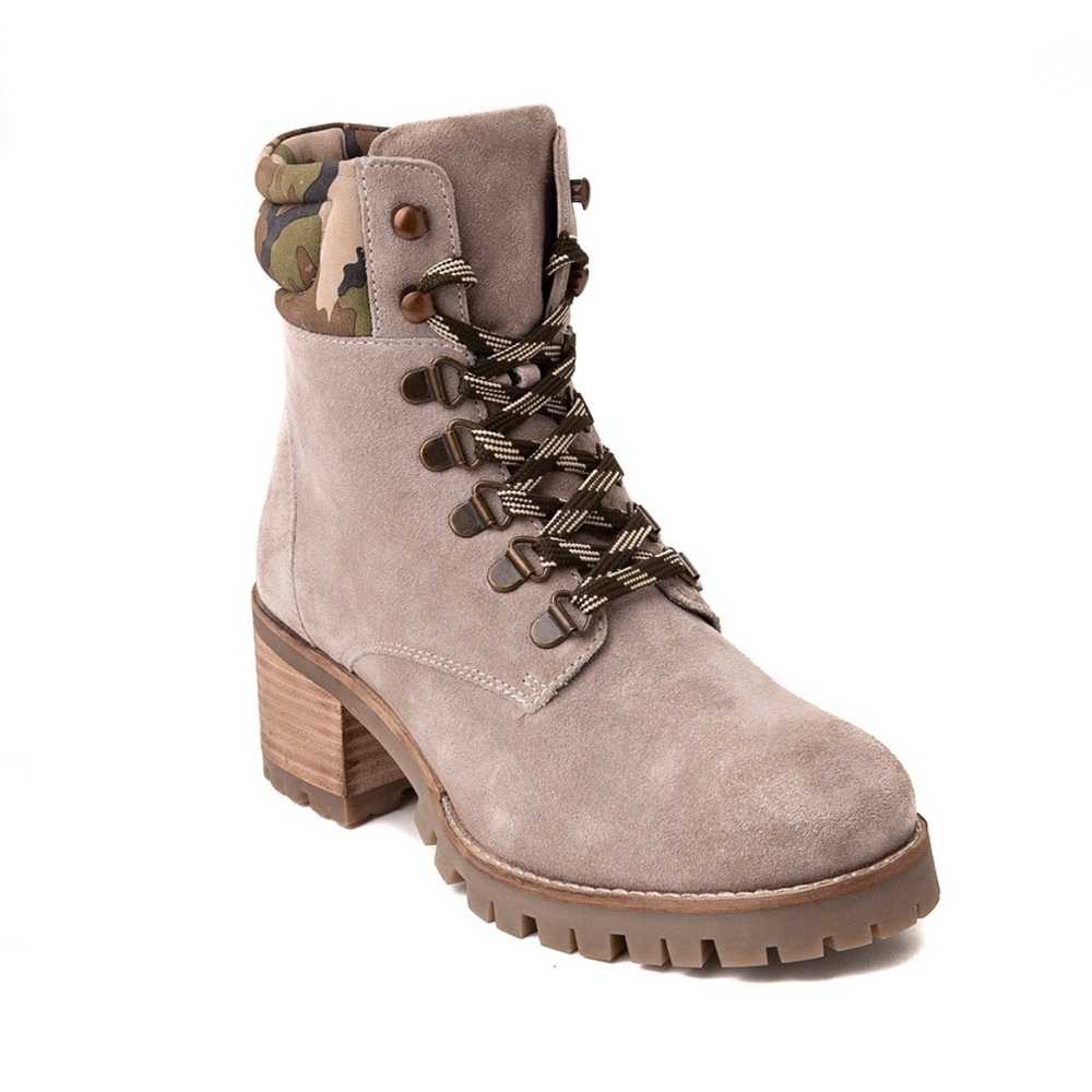 Crevo Taupe Lace-up Combat Boots